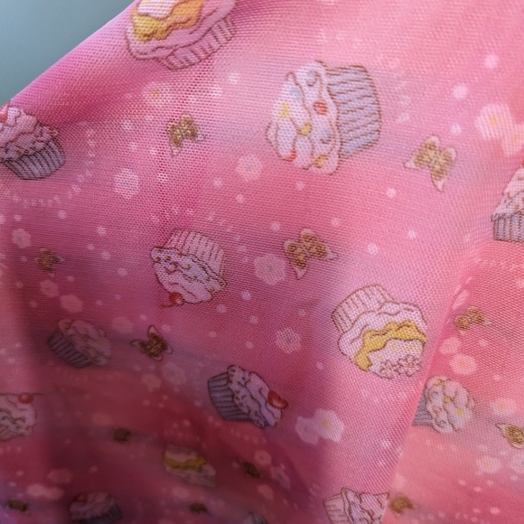 Y2K Victoria's Secret Cupcake Print Mesh Slip‎ Dress Lingerie Babydoll - Picture 7 of 12